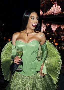 Munroe Bergdorf at the Fashion Awards with Moet and Chandon